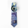 Hombres de la impresión de pantalla de seda de alta calidad The Galaxy Necktie